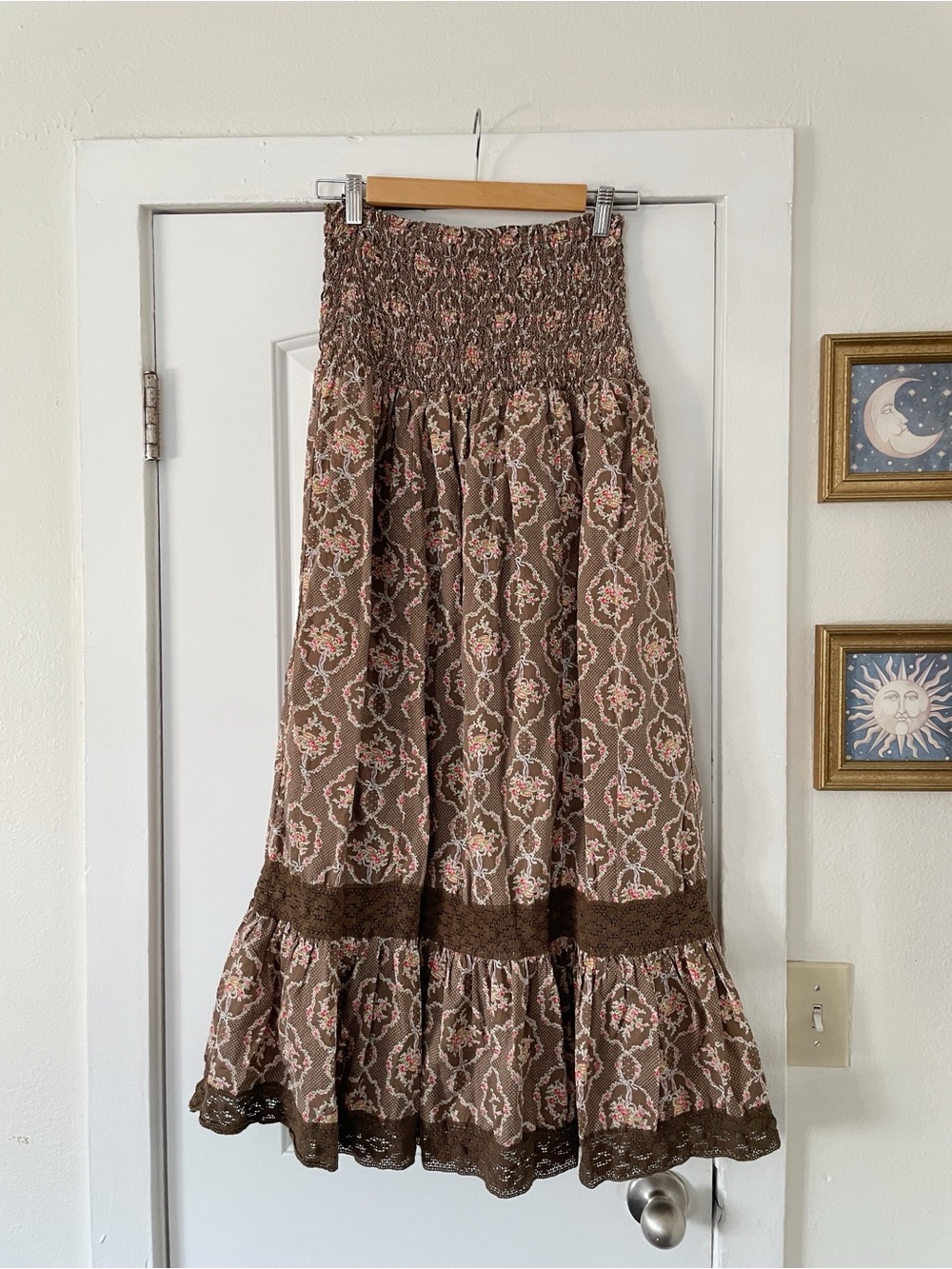 Kimchi Blue 2 For 1 Convertible Lace Trim Smocked Dress/Skirt Size Small Boho - Picture 7 of 9